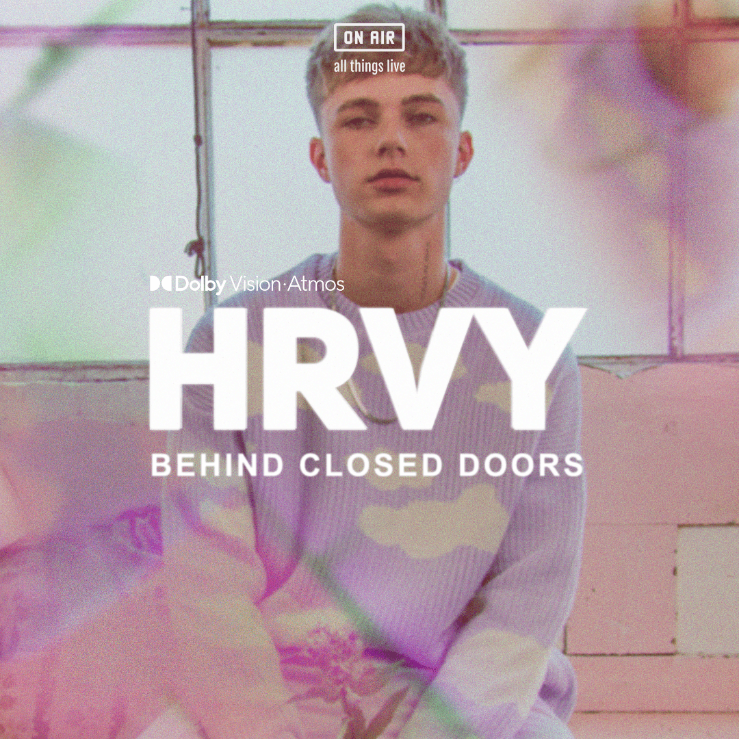 Square artwork for HRVY ‘Behind Closed Doors’ featuring HRVY wearing a pink jumper with clouds on it